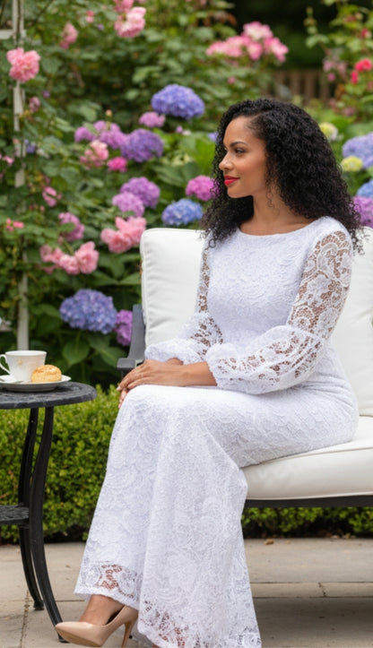 Diana Couture 8646-WHT Church Dress