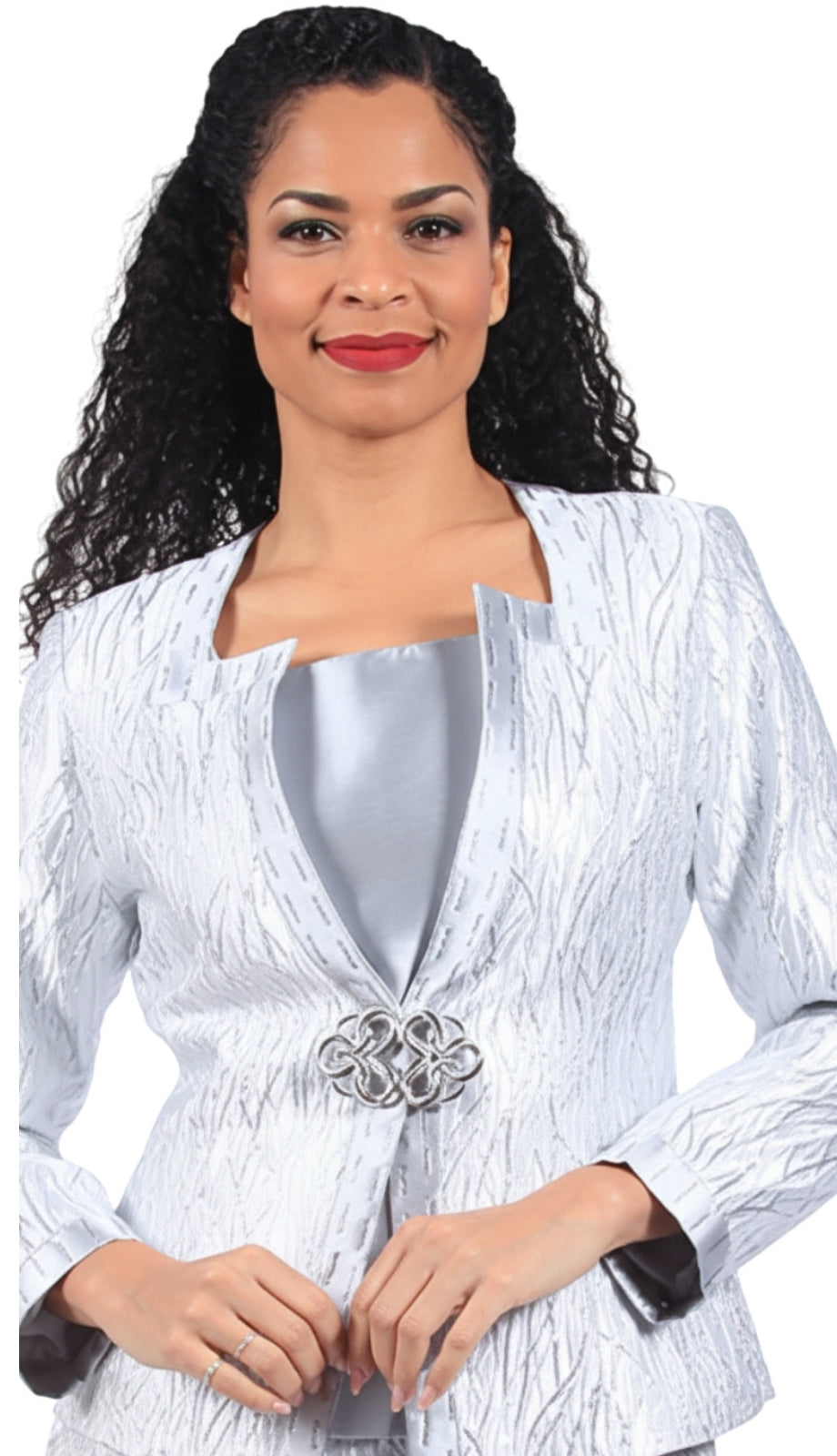 Diana Couture 8666-SLV Church Suit