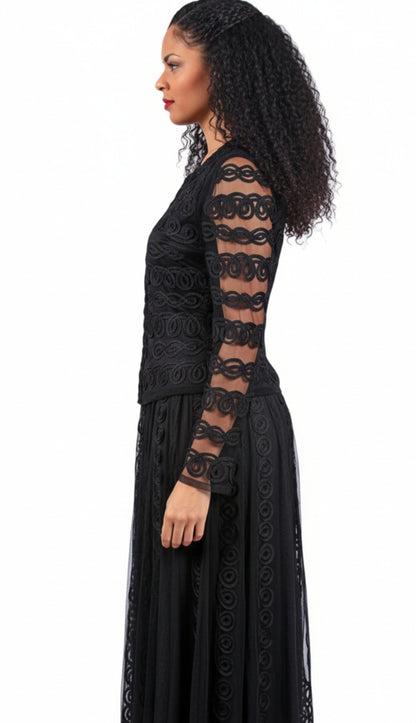 Diana Couture 8701-BLK Church Suit