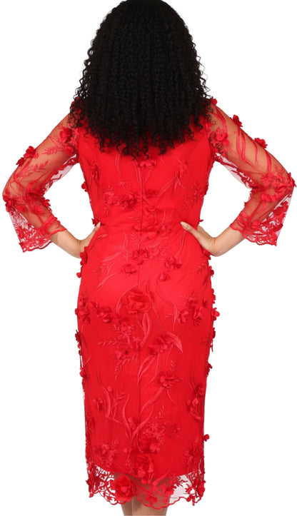 Diana Couture 8746-RED Church Dress