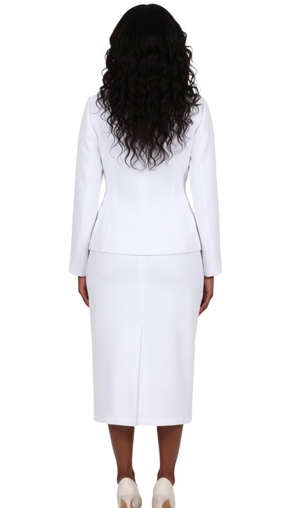 Diana Couture 9093-WHT Church Suit
