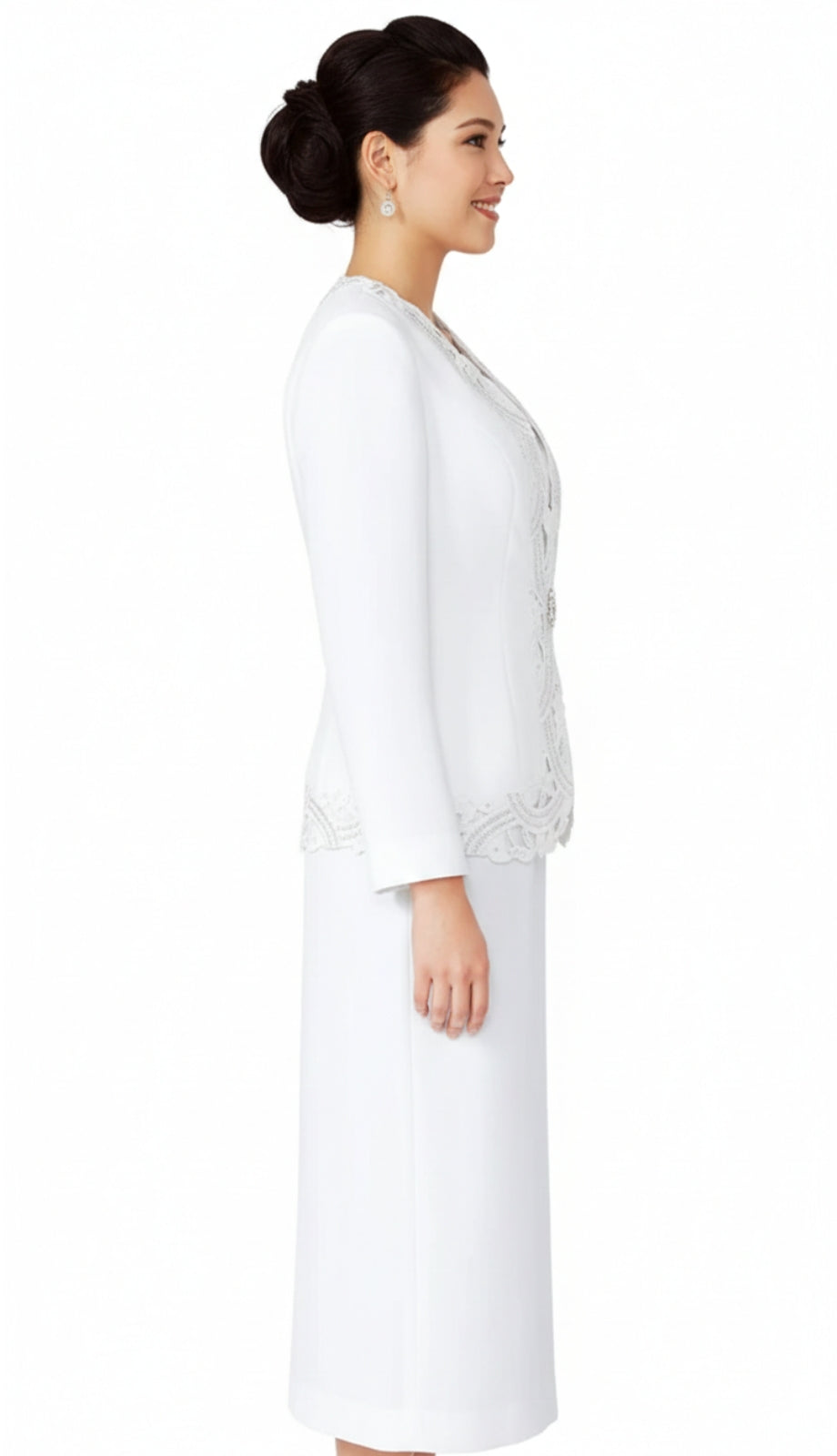 Nina Massini 9242-WHT Church Suit