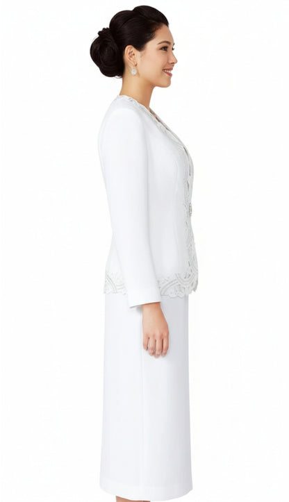 Nina Massini 9242-WHT Church Suit