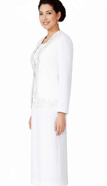 Nina Massini 9242-WHT Church Suit