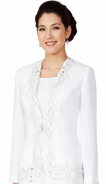 Nina Massini 9242-WHT Church Suit