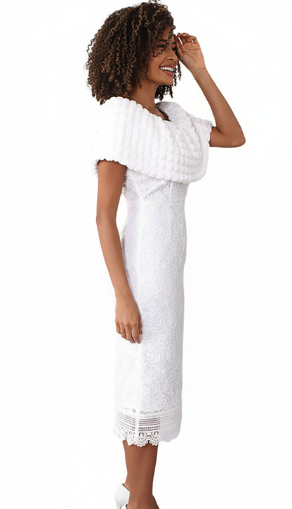 Chancele 9578-WHT Church Dress