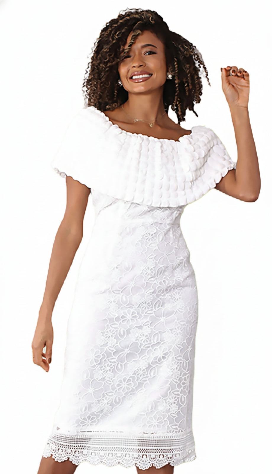 Chancele 9578-WHT Church Dress