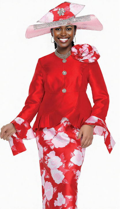 Aussie Austine 6061-RED Church Suit for Ladies
