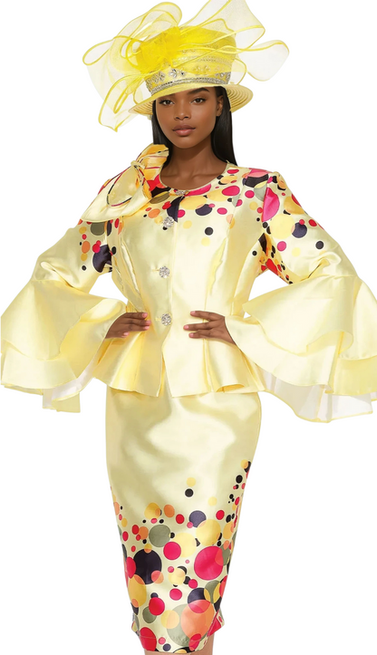 Aussie Austine 6072-YLW Church Suit for Ladies