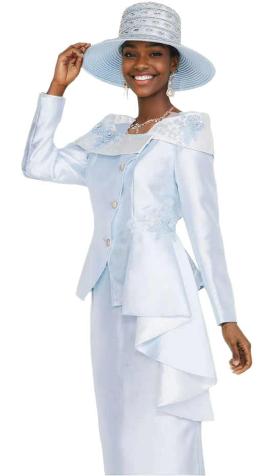 Champagne Italy 6003-BLU Church Suit