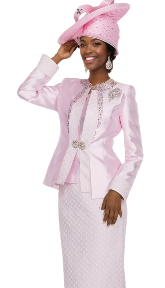 Champagne Italy 6005-PNK Church Suit