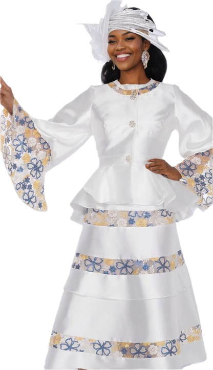 Champagne Italy 6025-WHT Church Suit