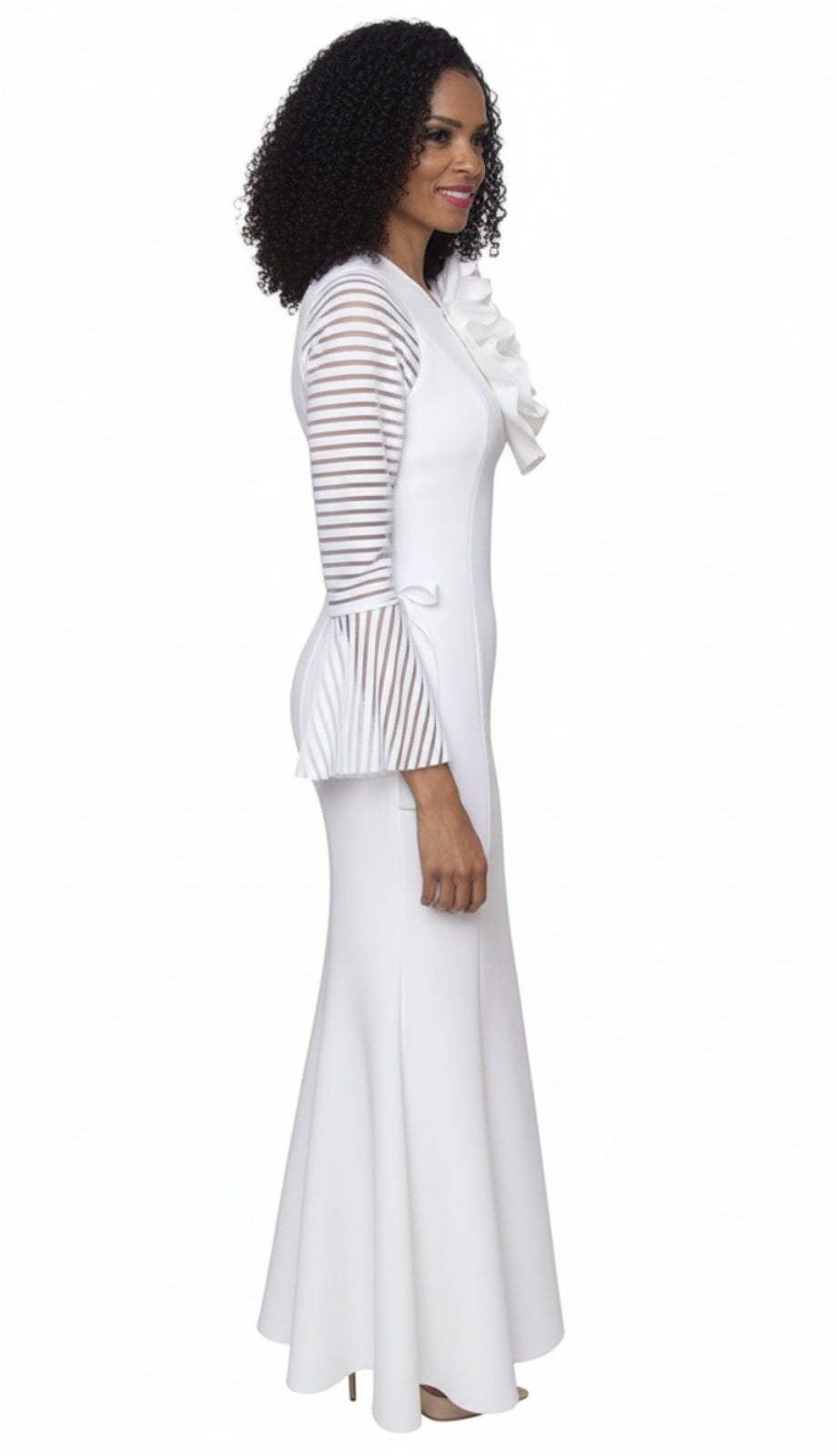 Diana Couture D1054-WH Church Dress