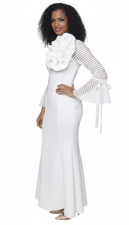 Diana Couture D1054-WH Church Dress