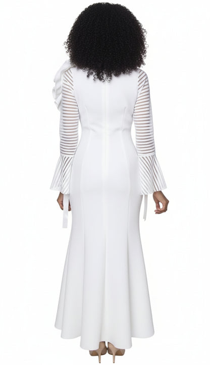 Diana Couture D1054-WH Church Dress