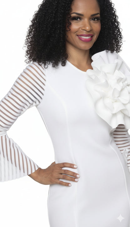 Diana Couture D1054-WH Church Dress