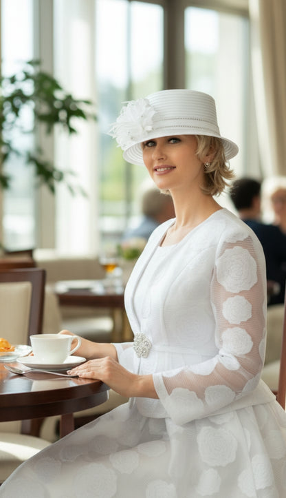 Giovanna D1345-WHT Ladies Church Jacket Dress