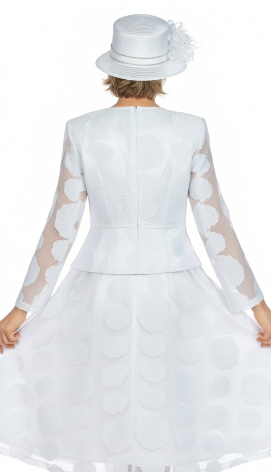 Giovanna D1345-WHT Ladies Church Jacket Dress