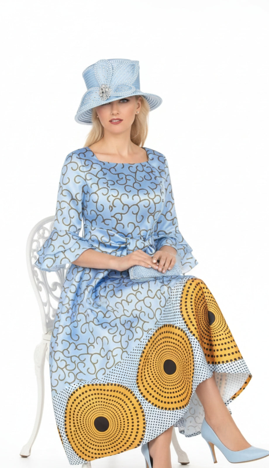 Giovanna D1587-BLU Church Dress