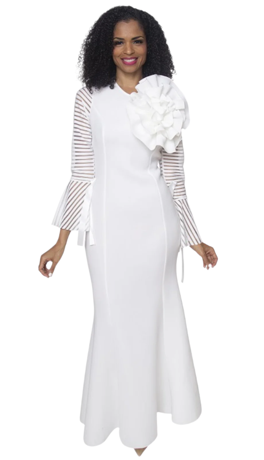 Diana Couture D1054-WH Church Dress