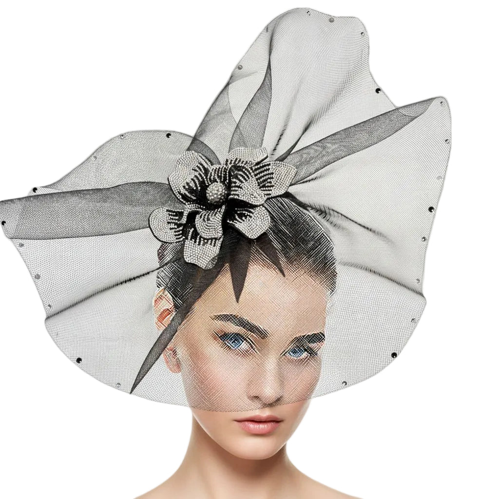 FA3468 Deena Black Church Fascinator