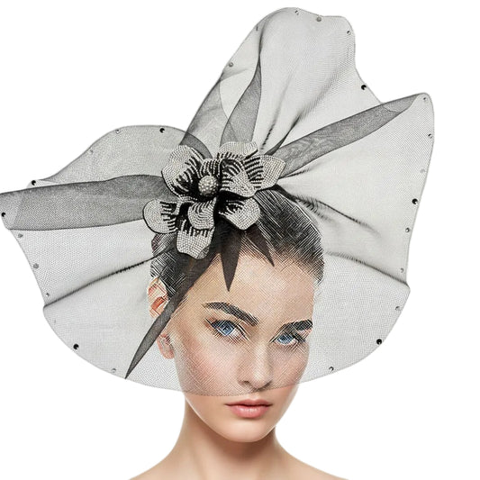 FA3468 Deena Black Church Fascinator