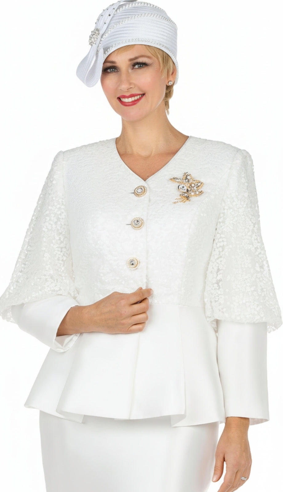 Giovanna G1171 Church Suit-WHT