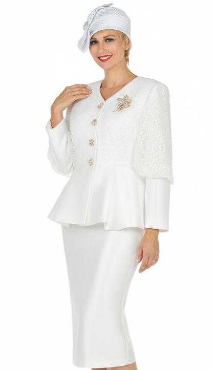 Giovanna G1171 Church Suit-WHT
