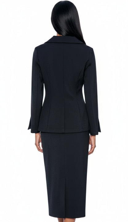 GMI G12777-BK-IH ( 2pc Double Collar Single Breast Set With Side Seam Hidden Pockets )