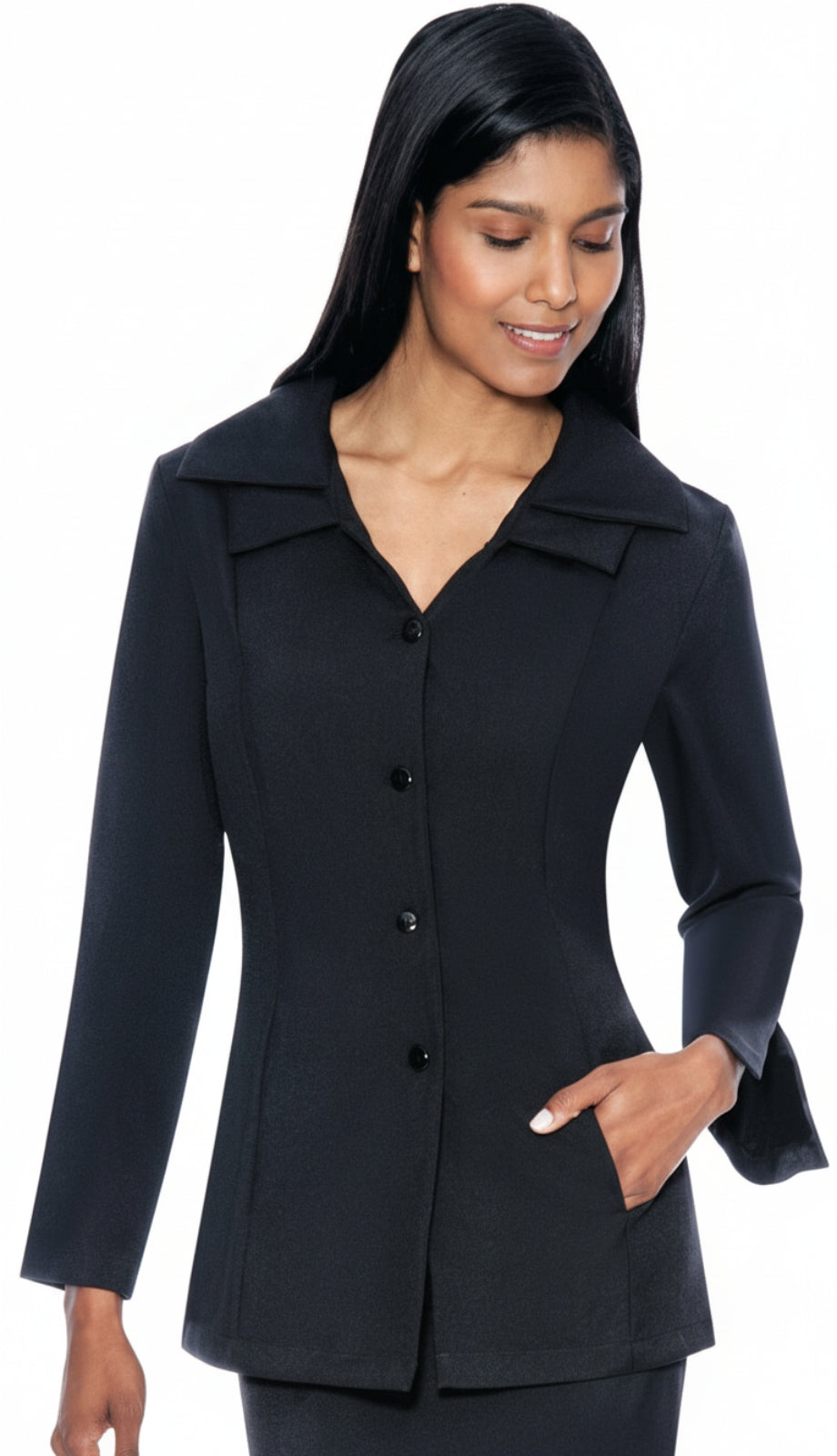 GMI G12777-BK-IH ( 2pc Double Collar Single Breast Set With Side Seam Hidden Pockets )