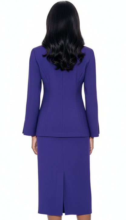GMI G12777-PU ( 2pc Double Collar Single Breast Set With Side Seam Hidden Pockets )