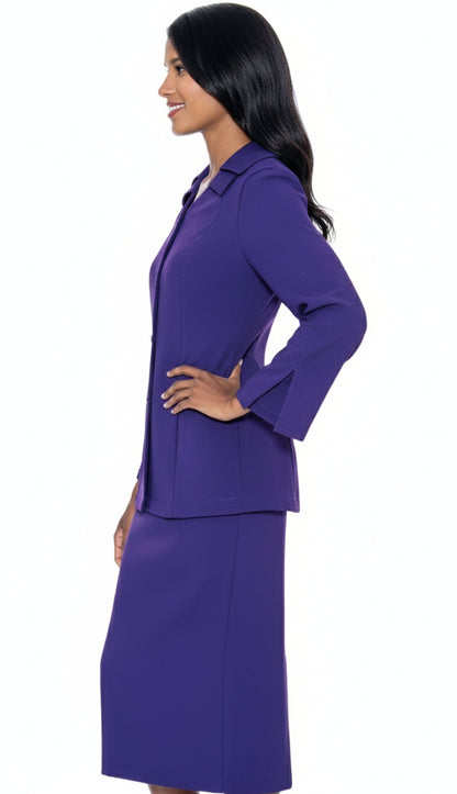 GMI G12777-PU ( 2pc Double Collar Single Breast Set With Side Seam Hidden Pockets )