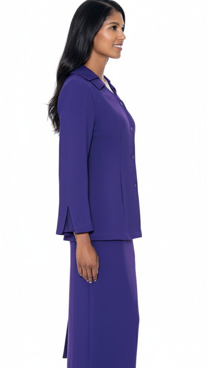 GMI G12777-PU ( 2pc Double Collar Single Breast Set With Side Seam Hidden Pockets )