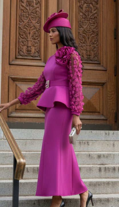 Stellar Looks SL1552-PUR-QS Church Suit