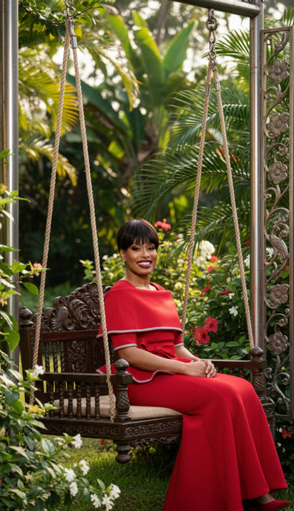 Stellar Looks SL1692-RED-Designer Church Suit