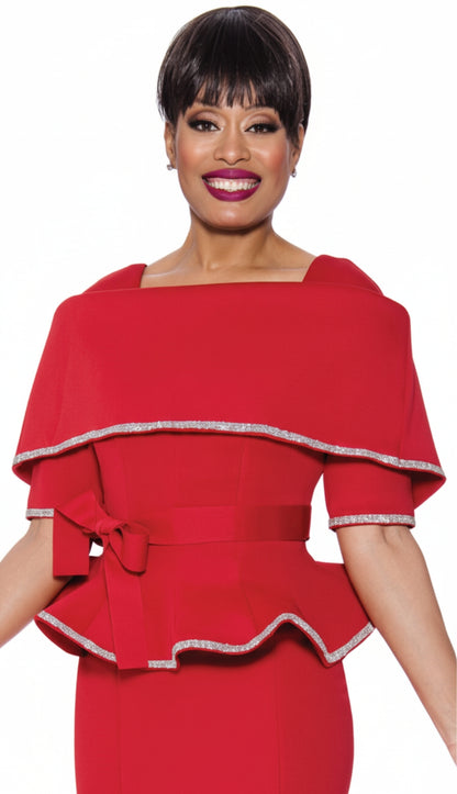 Stellar Looks SL1692-RED-Designer Church Suit