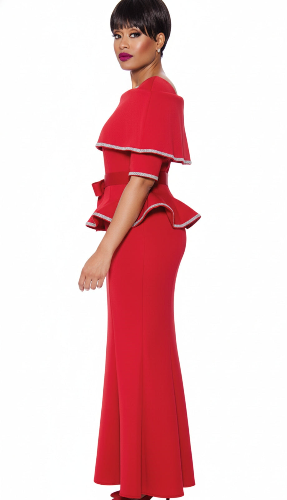 Stellar Looks SL1692-RED-Designer Church Suit