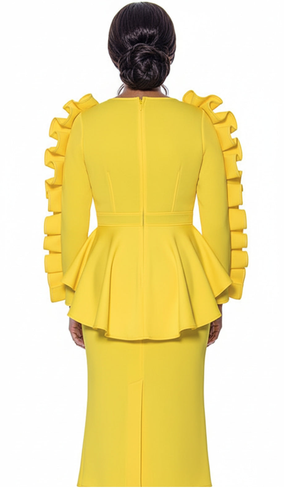 Stellar Looks SL1771-YLW-QS Designer Church Dress