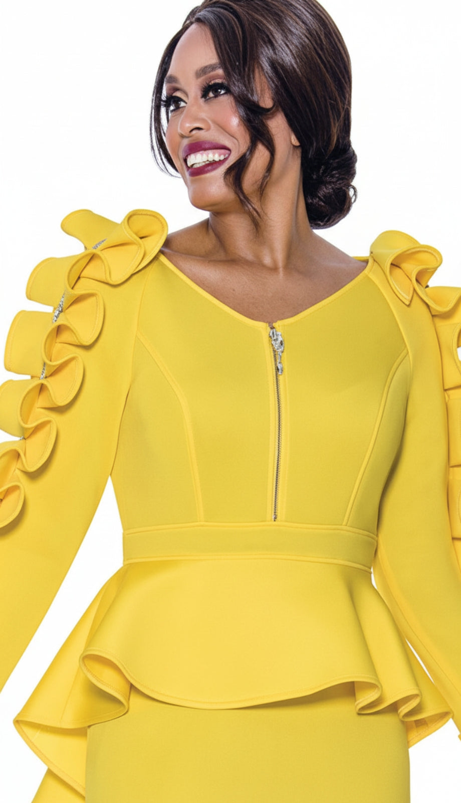 Stellar Looks SL1771-YLW-QS Designer Church Dress