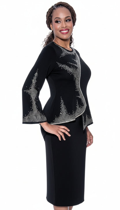 Stellar Looks SL600202-BLK-Designer Church Suit