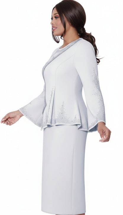 Stellar Looks SL600202-WHT-QS Church Suit