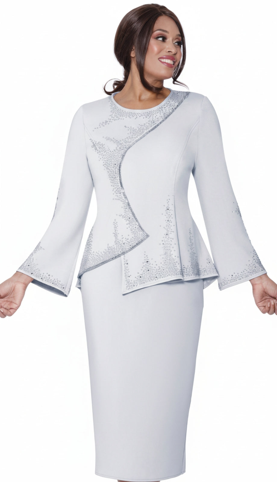 Stellar Looks SL600202-WHT-QS Church Suit