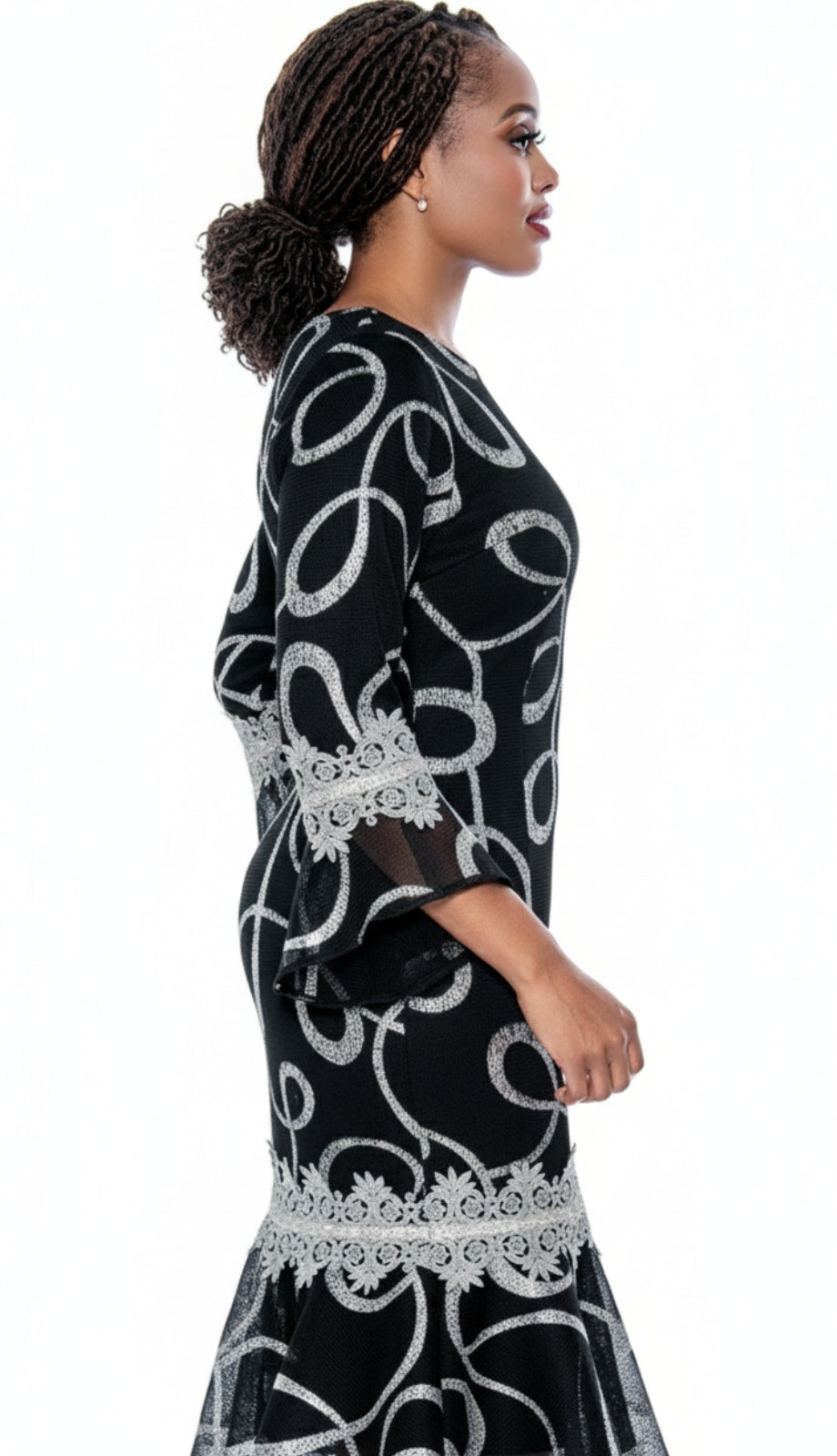 Stellar Looks SL600301-BLK-Designer Church Dress