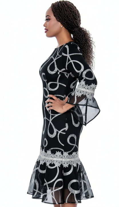 Stellar Looks SL600301-BLK-Designer Church Dress