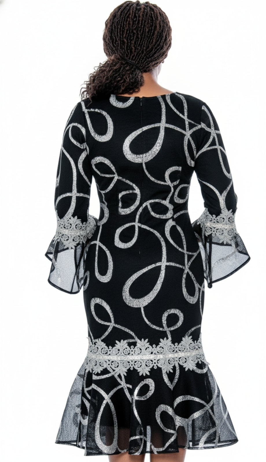 Stellar Looks SL600301-BLK-Designer Church Dress