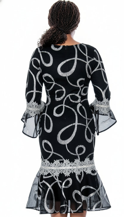 Stellar Looks SL600301-BLK-Designer Church Dress