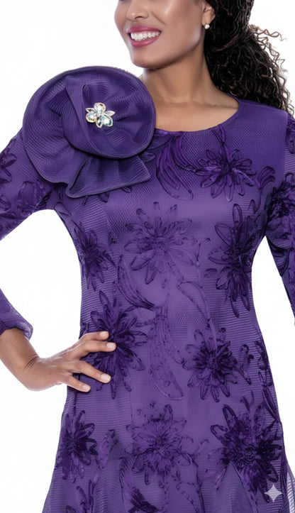 Stellar Looks SL600351-PUR-Designer Church Dress