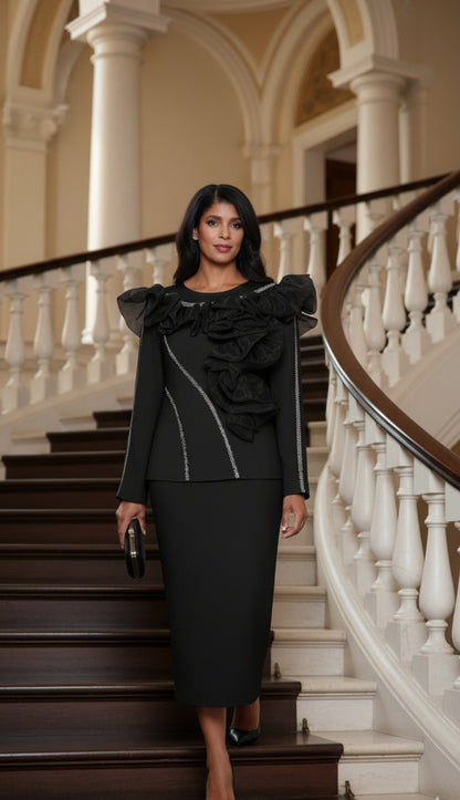 Stellar Looks SL600542-BLK-QS Church Suit