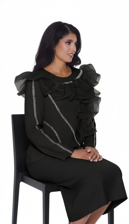 Stellar Looks SL600542-BLK-QS Church Suit