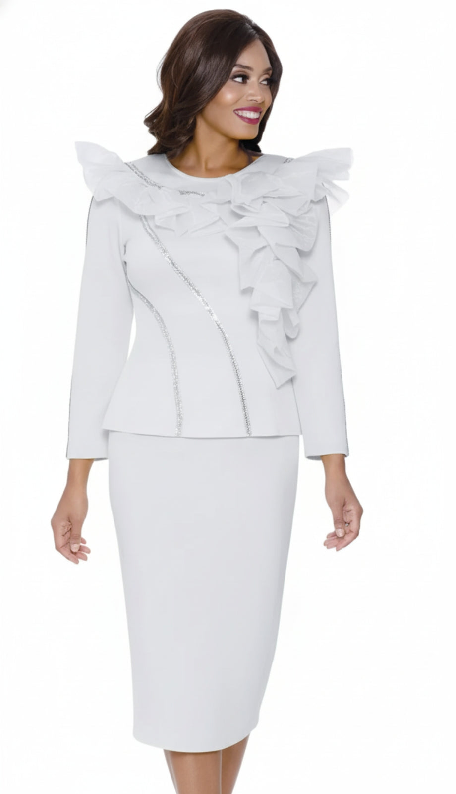 Stellar Looks SL600542-WHT-QS Church Suit